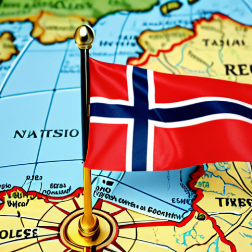 Home 15 **A digital illustration depicting the Norwegian flag superimposed on a map of the Baltic Sea region, with a subtle NATO compass rose in the background. The image conveys a sense of strategic importance and security.**