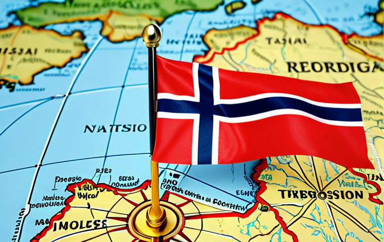 **A digital illustration depicting the Norwegian flag superimposed on a map of the Baltic Sea region, with a subtle NATO compass rose in the background. The image conveys a sense of strategic importance and security.**